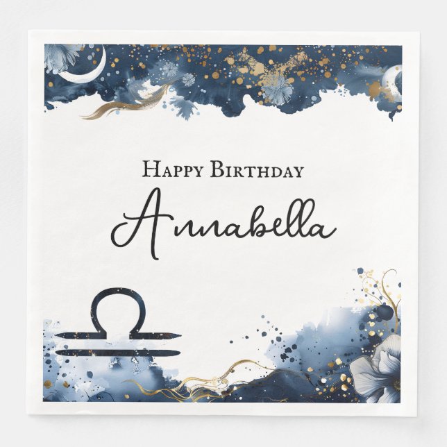 Servilleta De Papel De Cena Horoscopio Celeste Scorpio Cumpleaños (Anverso)