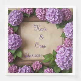 Servilleta De Papel De Cena Hydrangeas púrpura y rosa