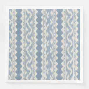 Servilleta De Papel De Cena Ikat Azul Pizarra, Banda de Mesa Escalonada