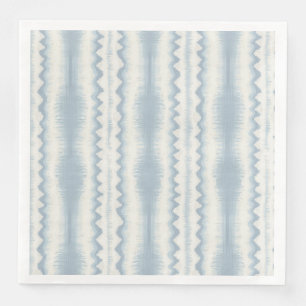 Servilleta De Papel De Cena Ikat Azul Polvo, Franja de Mesa Plumeada