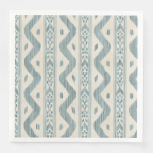 Servilleta De Papel De Cena Ikat Azul Verde, Raya de Mesa Tejida