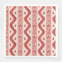 Ikat Rojo Coral, Franja Tejida de Mesa