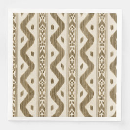 Servilleta De Papel De Cena Ikat toscano, franja tejida para mesa
