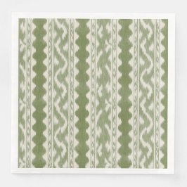 Servilleta De Papel De Cena Ikat Verde Musgo, Banda de Mesa Escalonada