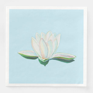 Servilleta De Papel De Cena Ilustracion de Lotus blanco