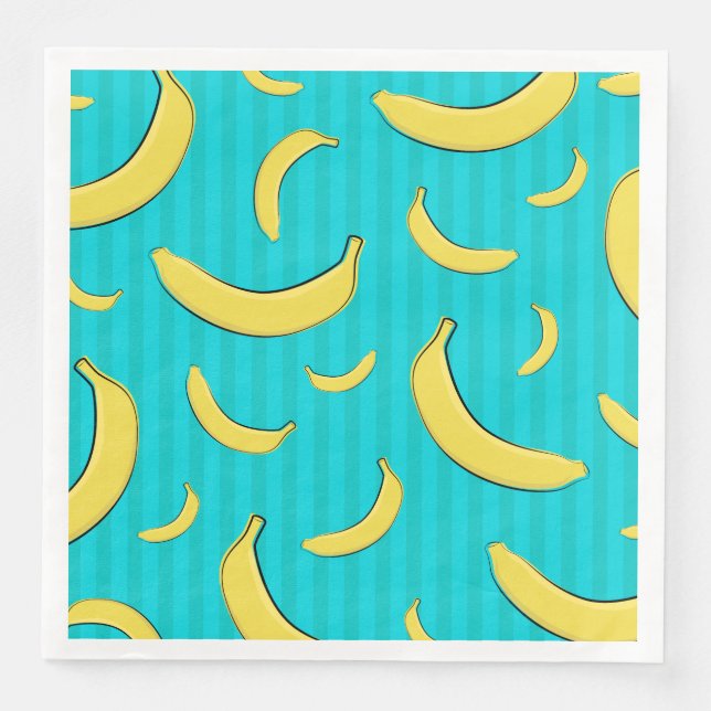 Servilleta De Papel De Cena Ilustración de plátano (Anverso)