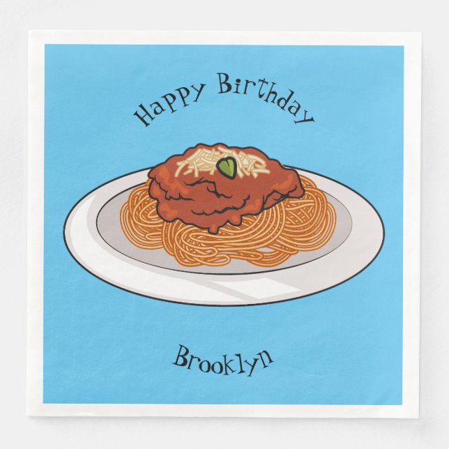 Servilleta De Papel De Cena Ilustracion personalizado Spaghetti (Anverso)