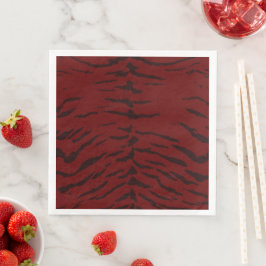 Servilleta De Papel De Cena Impresión digital del tigre rojo