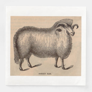 Servilleta De Papel De Cena Impresión Dorset ram del siglo XIX