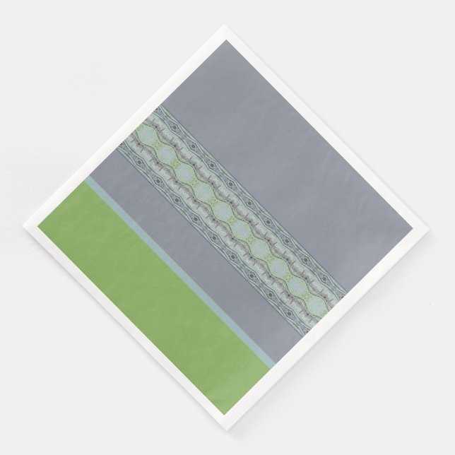 Servilleta De Papel De Cena Impresión elegante con verde (Esquina)