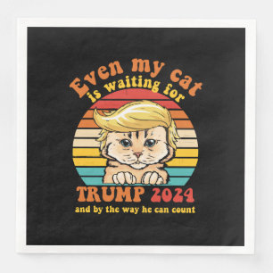 Servilleta De Papel De Cena Incluso mi gato está esperando la ropa de Trump 20