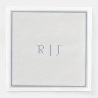 Iniciales monográficas Boda gris azul turbio