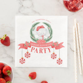 Servilleta De Papel De Cena Intercambio de obsequios de Navidades de Elefantes