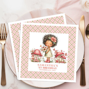 Servilleta De Papel De Cena Invitación de Cumpleaños de Hada Mágica Jardín Cap