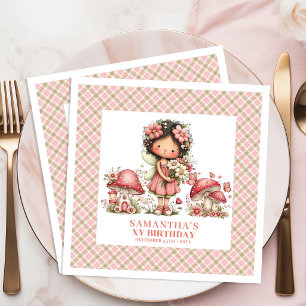 Servilleta De Papel De Cena Invitación de cumpleaños de jardín de hadas lindo 