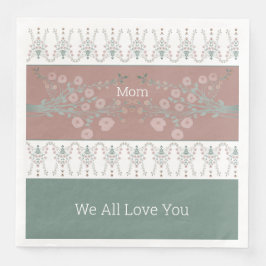 Servilleta De Papel De Cena IPnk Rosy con Verde azulado