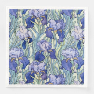Servilleta De Papel De Cena Iris Napkins azul Art Nouveau