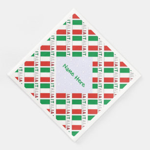 Servilleta De Papel De Cena Italia Bandera Italiana Baldosa Verde Personalizad