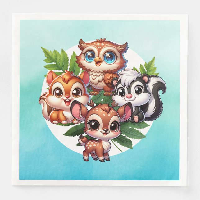 Servilleta De Papel De Cena It's a Boy | Baby Shower de Woodland Creations (Anverso)