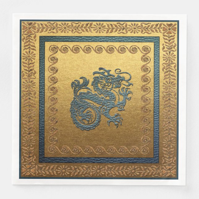 Servilleta De Papel De Cena Jade Dragon Cena Papel Napkins (Anverso)