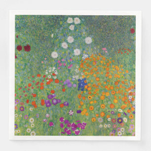 Servilleta De Papel De Cena Jardín de campesinos, pintura al óleo, Gustav Klim