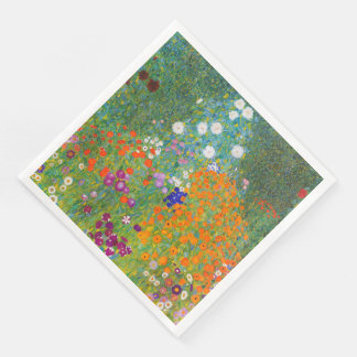 Servilleta De Papel De Cena Jardín de flores de Gustav Klimt