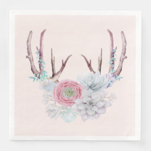 Servilleta De Papel De Cena Jardín rosado del Succulent de las flores de las