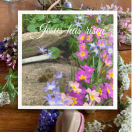 Servilleta De Papel De Cena Jesús Se Ha Levantado | Flower Garden Christian Ea