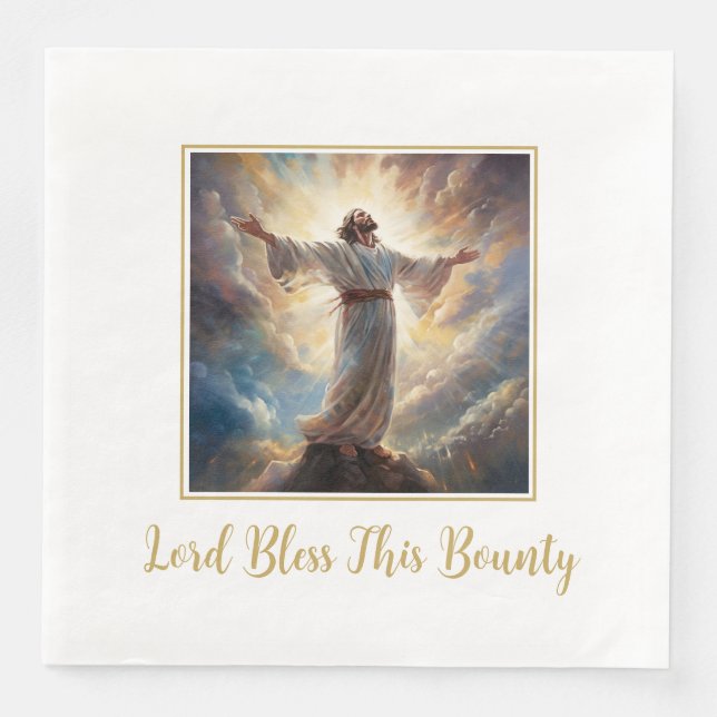 Servilleta De Papel De Cena Jesús Señor bendice las toallas de papel (Anverso)