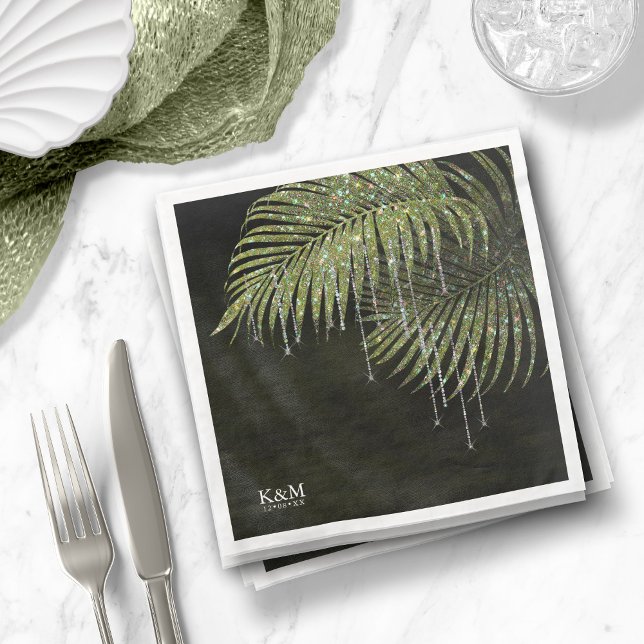 Servilleta De Papel De Cena Jewel Palm Leaf Boda Green ID830 (Subido por el creador)