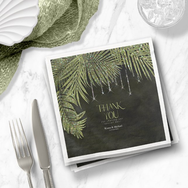 Servilleta De Papel De Cena Jewel Palm Leaf Gracias Green ID830 (Subido por el creador)