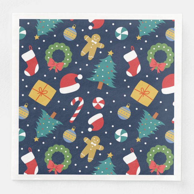 Servilleta De Papel De Cena Jolly Jumble Holiday Paper Napkins (Anverso)