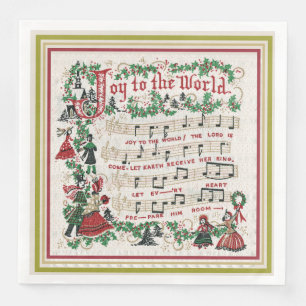 Servilleta De Papel De Cena Joy to the World Song Sheet