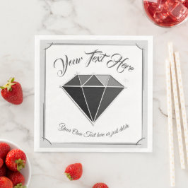 Servilleta De Papel De Cena Joyas de Gemstone de Diamante Negro