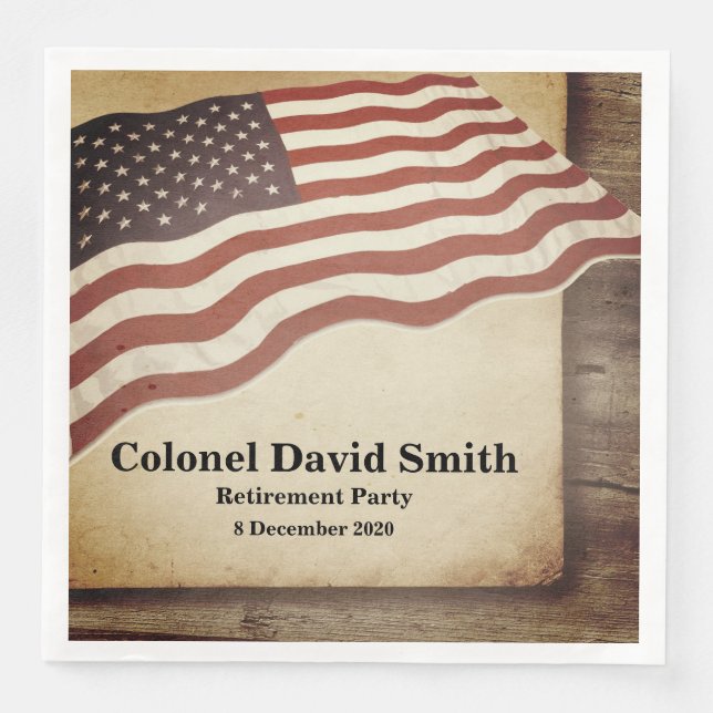 Servilleta De Papel De Cena Jubilación militar, ejército, servilletas de papel (Anverso)