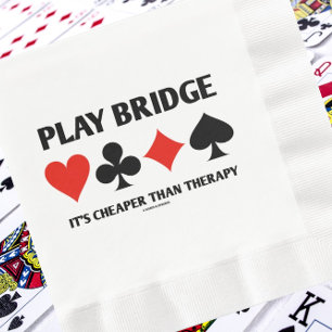 Servilleta De Papel De Cena Jugar puente es más barato que el uso de 4 tarjeta