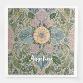 Servilleta De Papel De Cena Kaleidoscopio floral personalizado