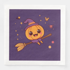 Servilleta De Papel De Cena Kawaii Halloween Calabaza Napkin
