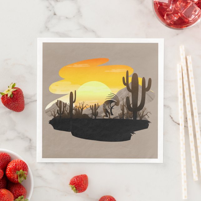 Servilleta De Papel De Cena Kokopelli Fiesta del suroeste (In situ)