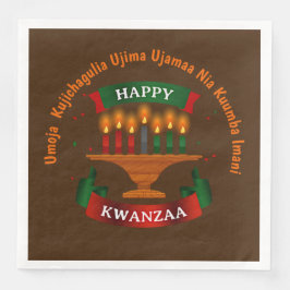 Servilleta De Papel De Cena Kwanzaa Candles Red Black Green 7 Principles