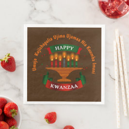 Servilleta De Papel De Cena Kwanzaa Candles Red Black Green 7 Principles