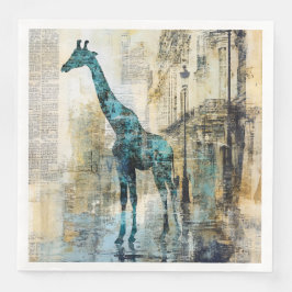 Servilleta De Papel De Cena La Girafa Azul En París Servilletas de Papel