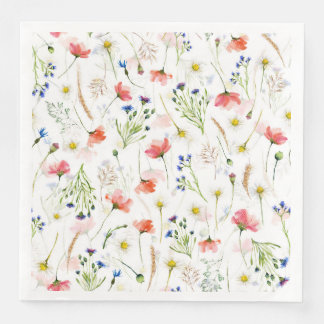 Servilleta De Papel De Cena La pradera de flores silvestres escandinavas