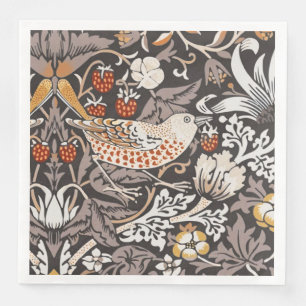 Servilleta De Papel De Cena Ladrón de Fresas Carbón Ocre de William Morris