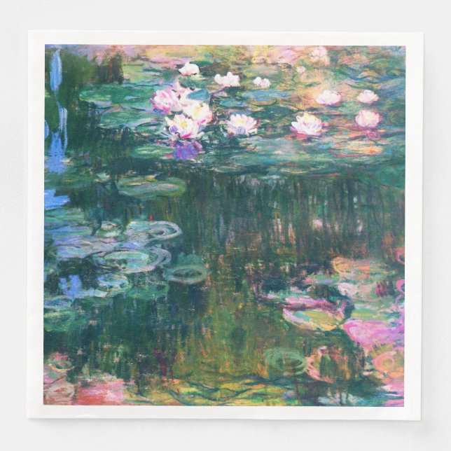 Servilleta De Papel De Cena Las lacrimógenas de agua de Monet (Anverso)