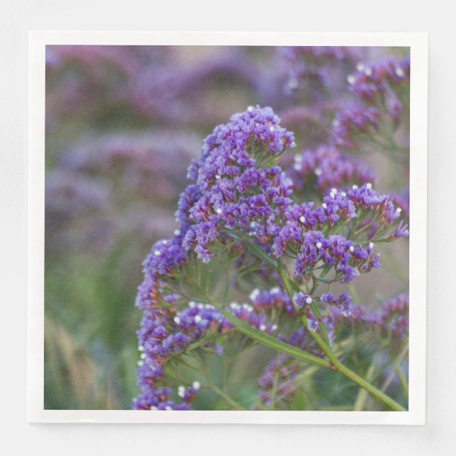 Servilleta De Papel De Cena Lavanda junto al océano (Anverso)