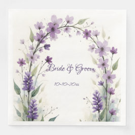 Servilleta De Papel De Cena Lavender Lilac Floral Wedding