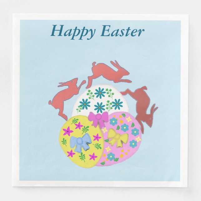 Servilleta De Papel De Cena Leaping Hares  (Anverso)