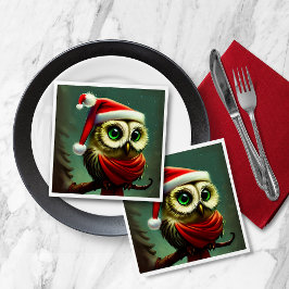 Servilleta De Papel De Cena Lechuza Vintage Cute Navidades Rústicos