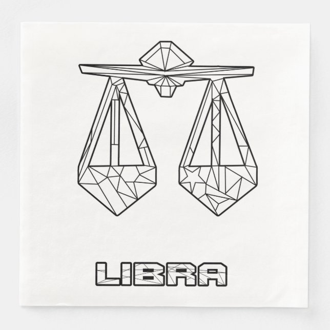 Servilleta De Papel De Cena Libra Zodiac Rótulo Napkin (Anverso)